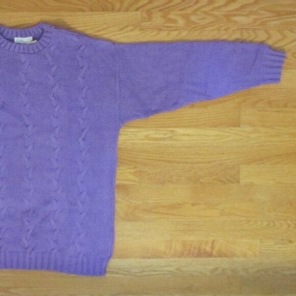 CHEROKEE WOMEN'S SIZE L SWEATER LAVENDER TUNIC CREW NECK CABLE KNIT NWT - Picture 3 of 11